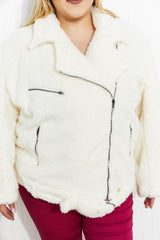 Davi & Dani Come a Little Closer Full Size Faux Fur Jacket - Trendsi