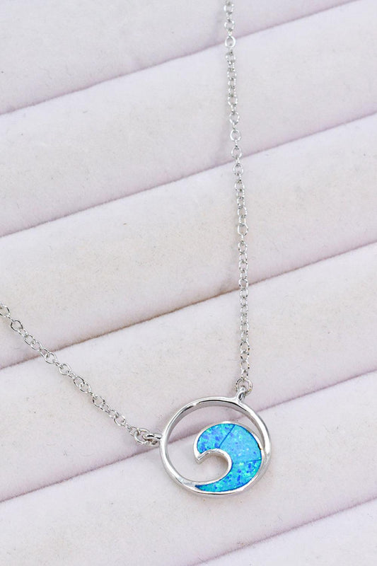 Opal Wave Pendant Necklace - Flyclothing LLC