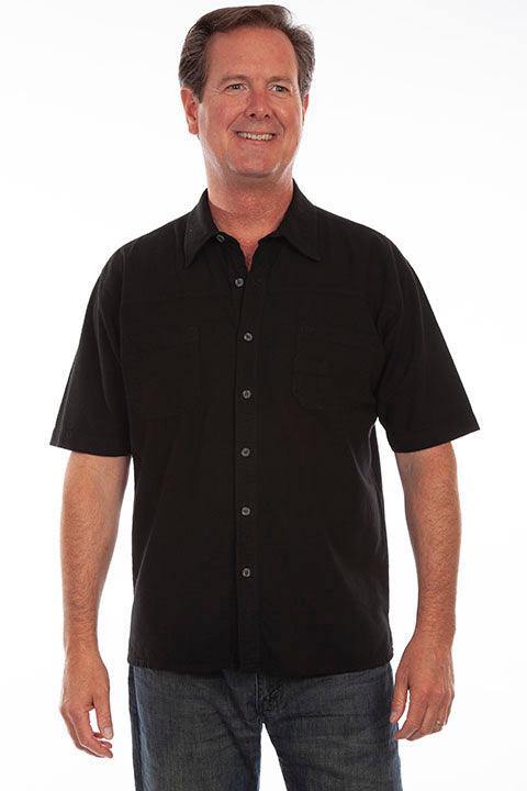 Scully Leather 100% Cotton Black 5 O'clock Emb. Shirt - Flyclothing LLC