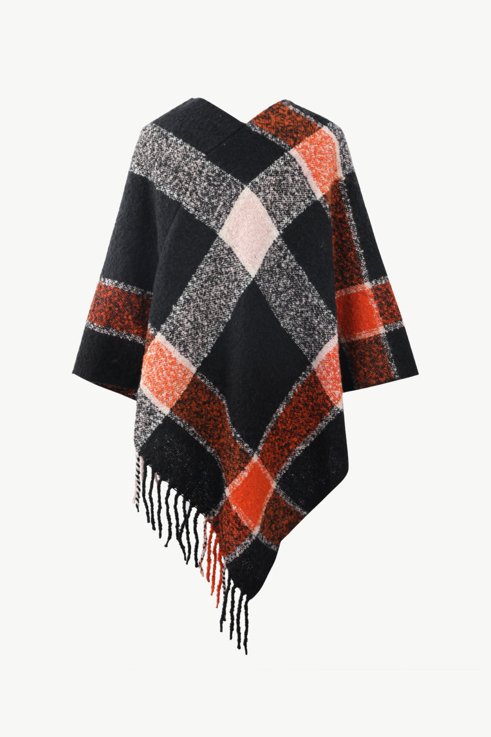 Color Block Fringe Detail Poncho – Flyclothing LLC