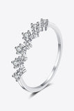 Moissanite Rhodium-Plated Half-Eternity Ring - Flyclothing LLC