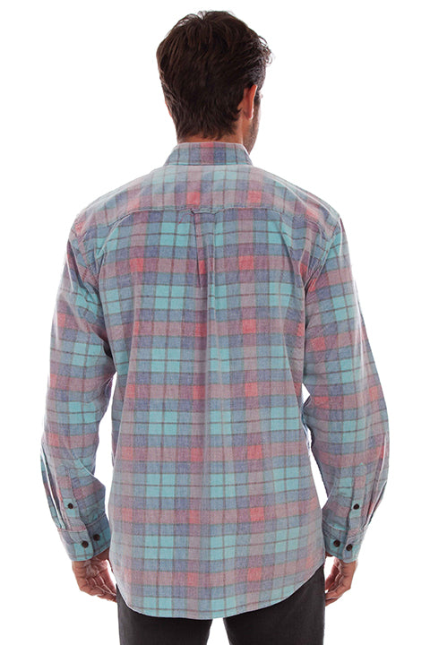 Scully Leather Farthest Point Blue Corduroy Plaid Shirt