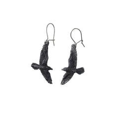 Alchemy Gothic Black Raven Earrings - Alchemy Gothic