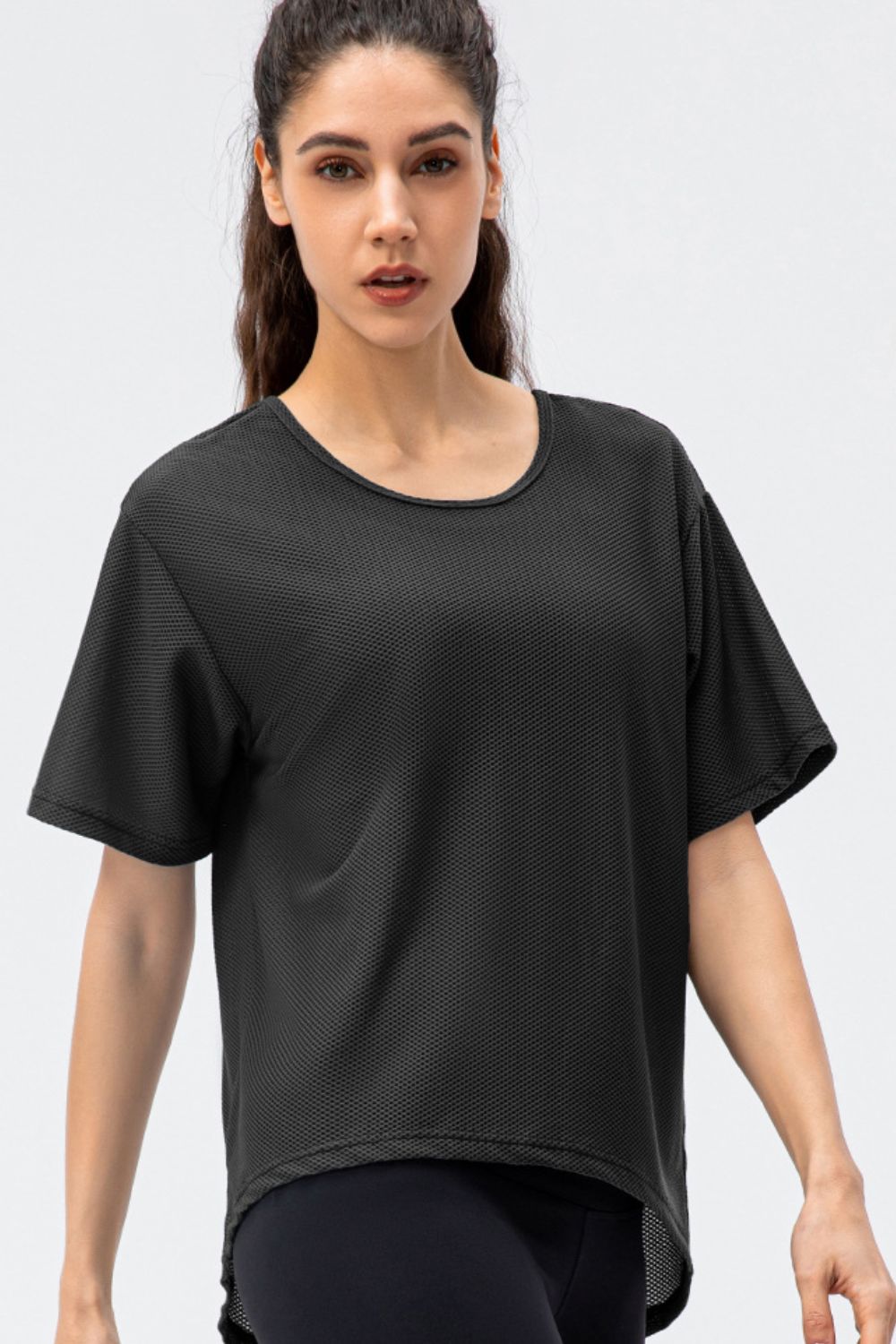 Round Neck Short Sleeve Active Tee - Flyclothing LLC