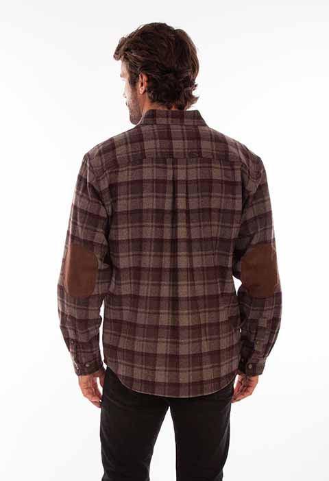 Scully Leather 80% Wool 20% Viscose Chocolate-Port Wool Blend Flannel Heavy Weight Shirt - Flyclothing LLC