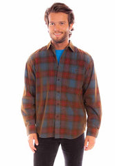 Scully Leather Farthest Point Red-Blue Y/D Corduroy Plaid Shirt