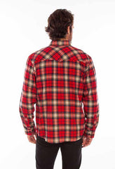 Scully Leather 100% Cotton Red Plaid Cotton Flannel Shirt - Flyclothing LLC