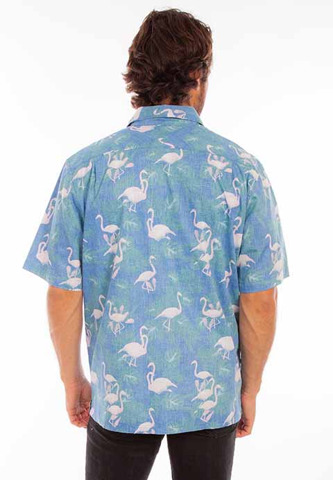 NHL Detroit Red Wings Hawaiian Shirt Pink Flamingo And Palm Leaves