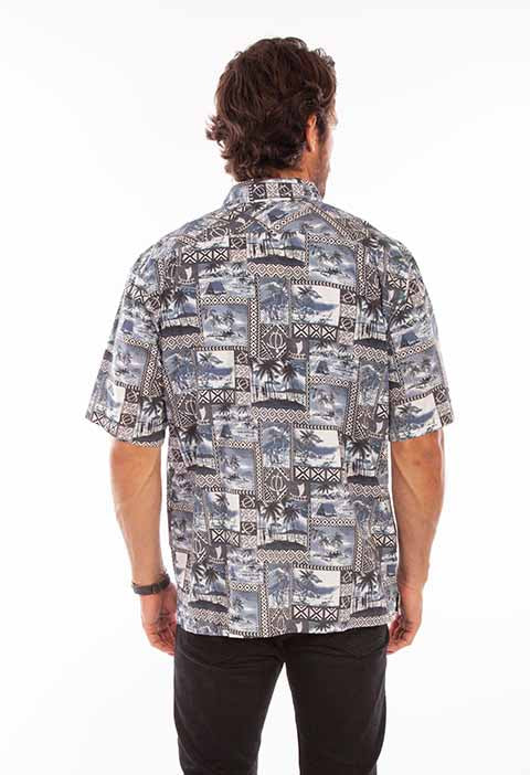 Scully Leather Farthest Point Midnight Sky Hawaiian Shirt