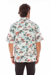 Scully Leather Farthest Point Sand Hawaiian Hot Rods Shirt