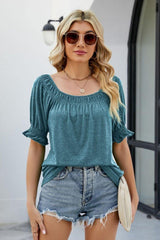 Short Flounce Sleeve Top - Flyclothing LLC