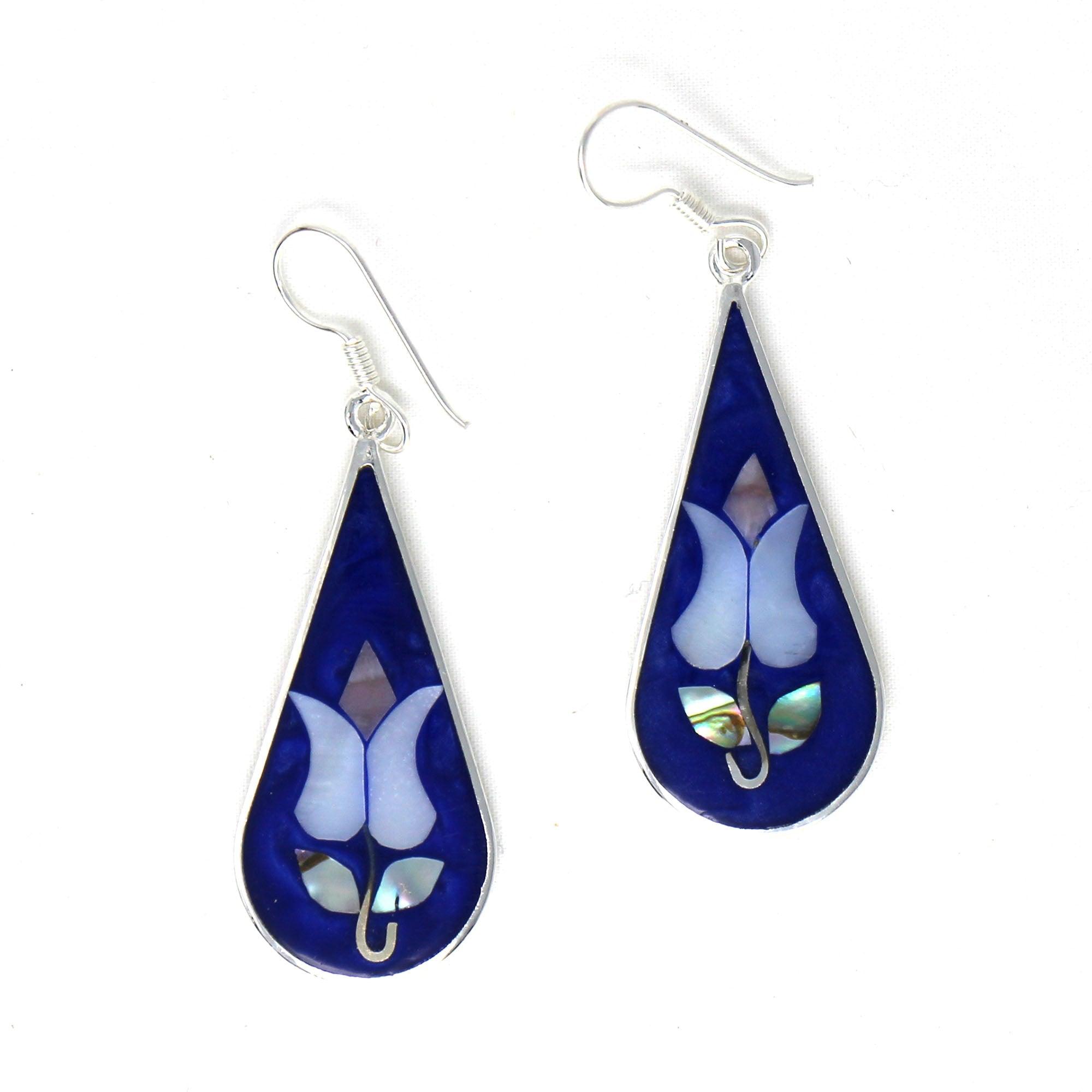 Tulip Abalone Teardrop Earrings - Flyclothing LLC