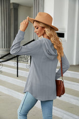 Long Sleeve Hooded Blouse - Flyclothing LLC