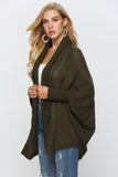 Open Front Dolman Sleeve Longline Cardigan - Flyclothing LLC