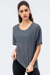 Round Neck Short Sleeve Active Tee - Flyclothing LLC