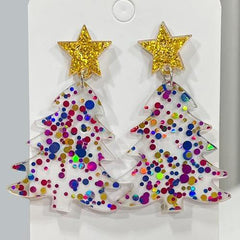 Christmas Tree Acrylic Dangle Earrings - Trendsi