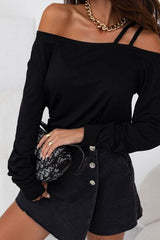 Off-Shoulder Spaghetti Strap Blouse - Flyclothing LLC