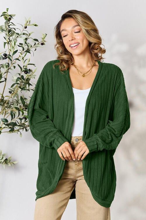 Basic Bae Full Size Ribbed Cocoon Cardigan - Trendsi