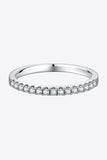 Moissanite Platinum-Plated Half-Eternity Ring - Flyclothing LLC