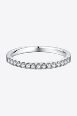 Moissanite Platinum-Plated Half-Eternity Ring - Flyclothing LLC