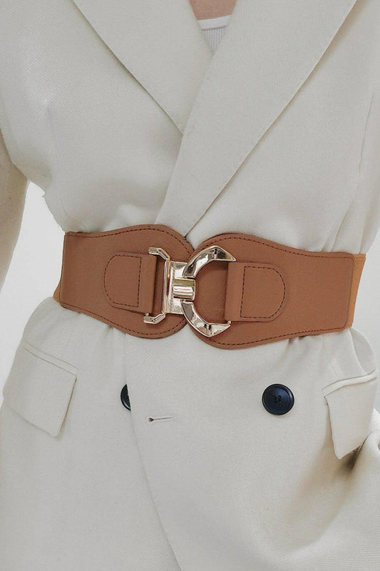 Alloy Buckle Elastic Belt - Trendsi