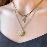 Sunflower Pendant Necklace Set - Flyclothing LLC