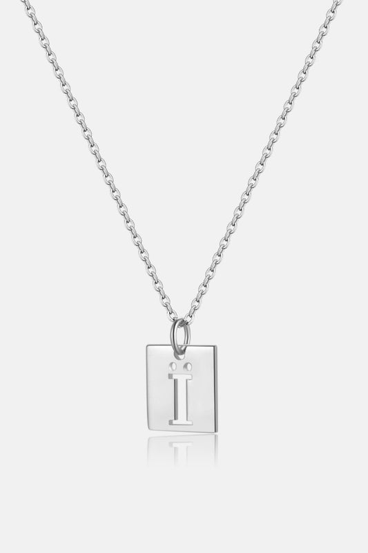 Cutout Rectangle Pendant Necklace - Flyclothing LLC