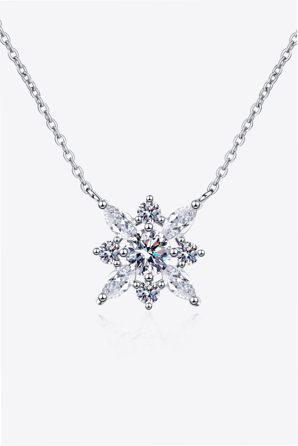 Moissanite Rhodium-Plated Necklace - Flyclothing LLC