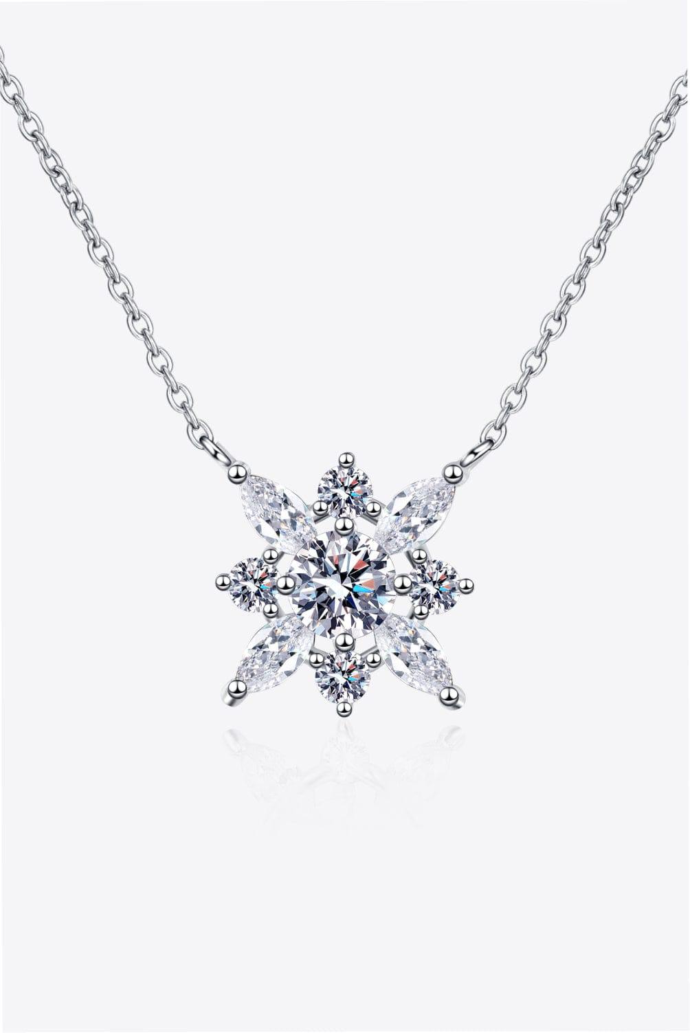 Moissanite Rhodium-Plated Necklace - Flyclothing LLC