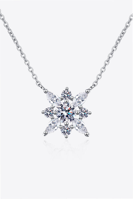 Moissanite Rhodium-Plated Necklace - Flyclothing LLC