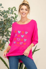 Celeste Full Size Heart Graphic Long Sleeve T-Shirt - Trendsi