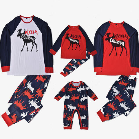 Men MERRY CHRISTMAS Graphic Top and Reindeer Pants Set - Flyclothing LLC