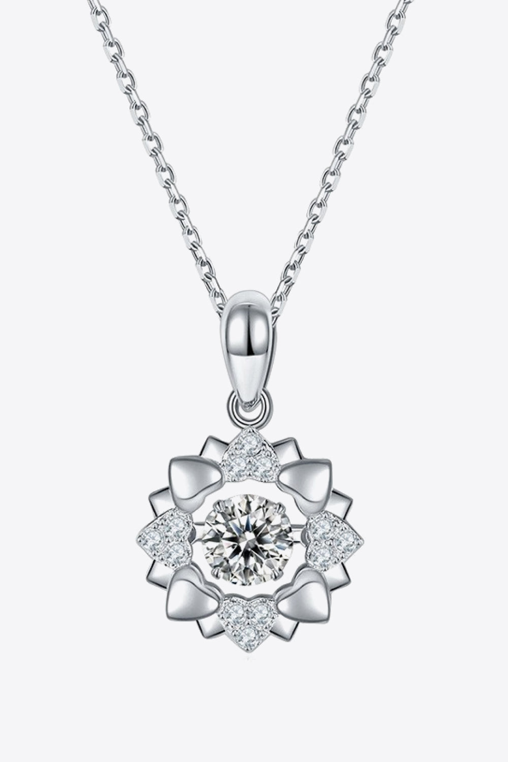 Moissanite Flower Shape Pendant Necklace - Flyclothing LLC