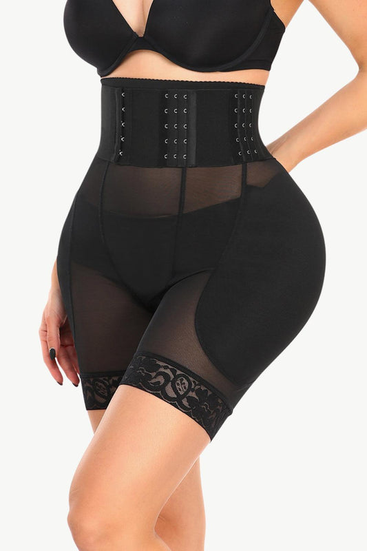 Full Size Breathable Lace Trim Shaping Shorts - Flyclothing LLC