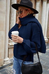 Round Neck Lantern Sleeve Sweater - Flyclothing LLC