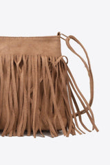 PU Leather Crossbody Bag with Fringe - Flyclothing LLC