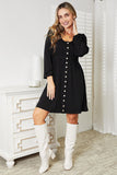 Double Take Scoop Neck Empire Waist Long Sleeve Dress