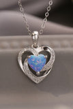 Opal Heart Pendant Necklace - Flyclothing LLC