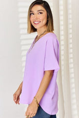 Zenana Texture Short Sleeve T-Shirt - Flyclothing LLC