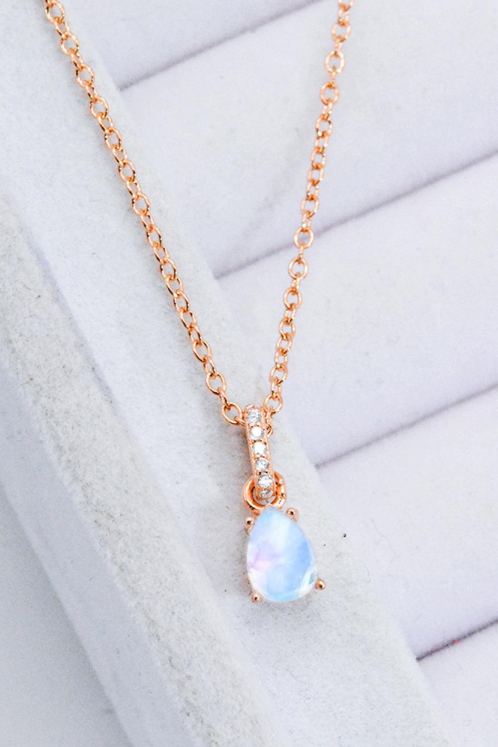 Moonstone Teardrop Pendant Necklace - Flyclothing LLC