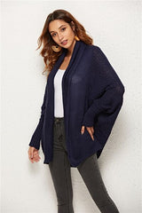 Open Front Batwing Sleeve Cardigan - Flyclothing LLC