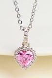 1 Carat Moissanite Heart Pendant Necklace - Trendsi