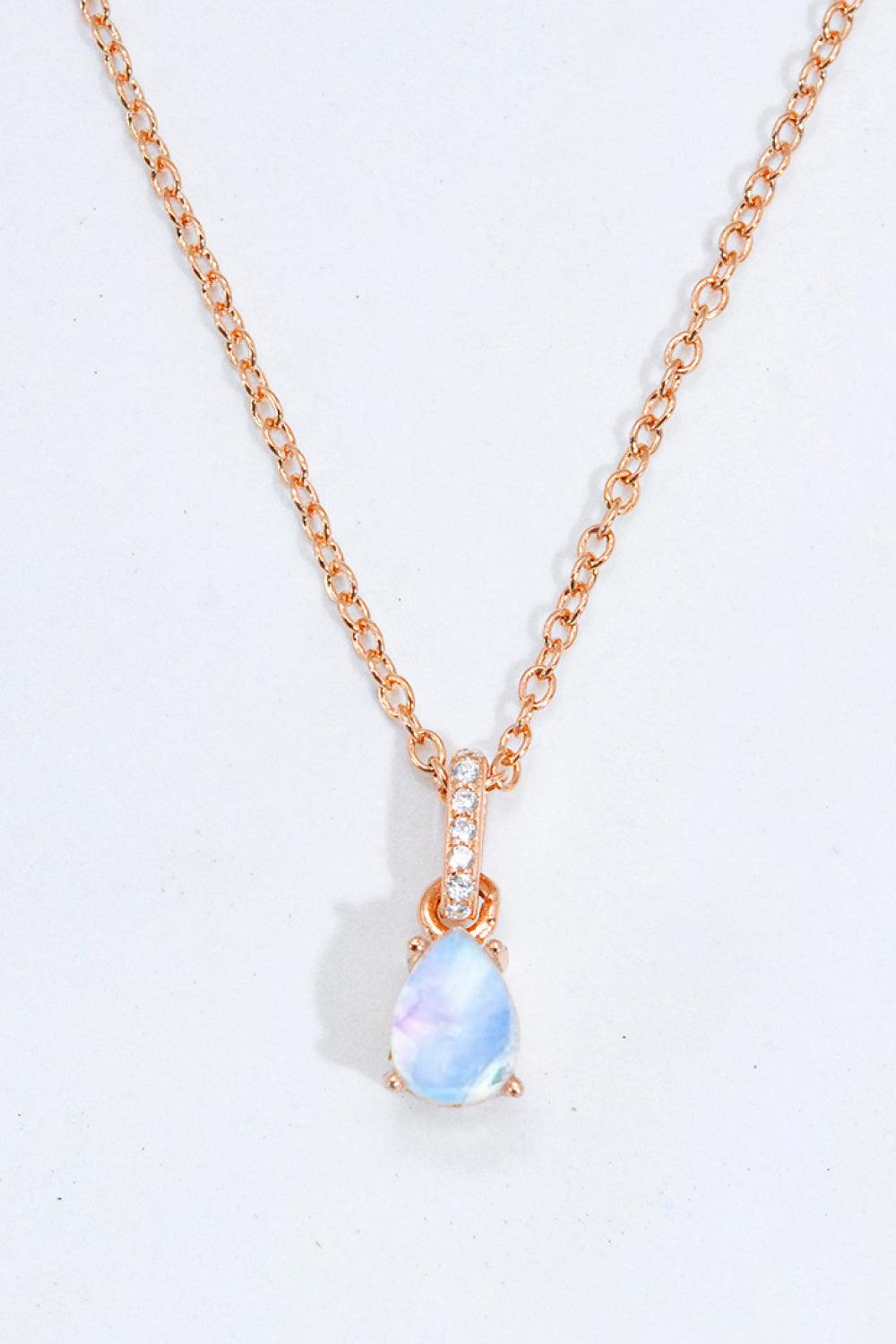 Moonstone Teardrop Pendant Necklace - Flyclothing LLC