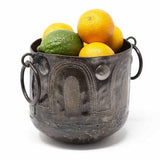 Hammered Metal Container with Round Handles - Croix des Bouquets - Flyclothing LLC