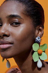 Bloosm Flower and Teardrop Resin Dangle Earrings - Flyclothing LLC