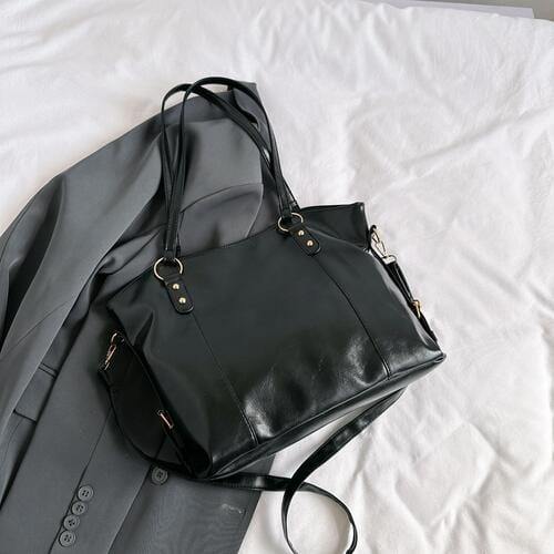 PU Leather Tote Bag - Trendsi