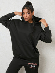 Graphic Hoodie and Sweatpants Set - Trendsi