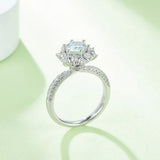 1 Carat Moissanite 925 Sterling Silver Flower Shape Ring - Flyclothing LLC