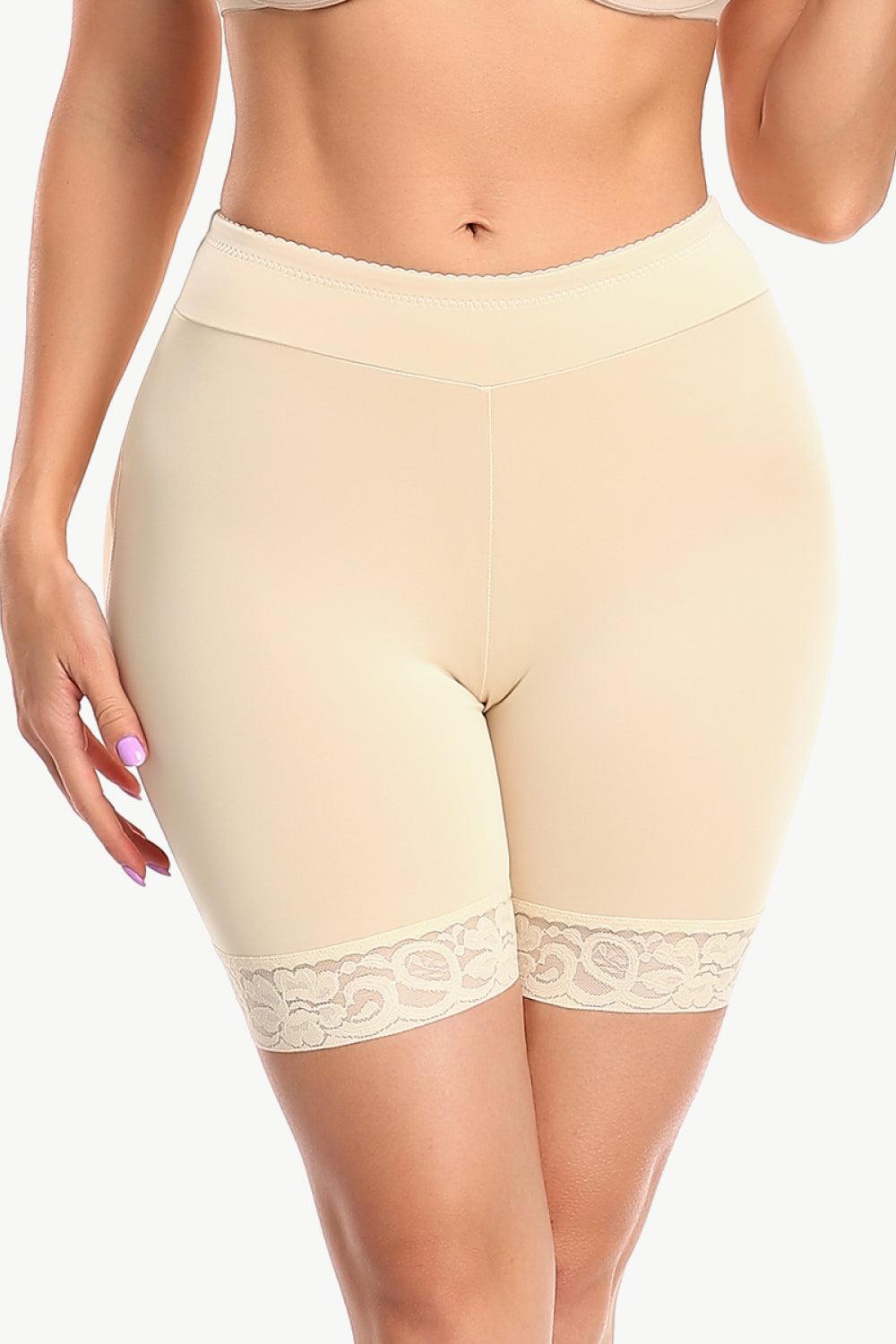 Full Size Lace Trim Lifting Pull-On Shaping Shorts - Flyclothing LLC