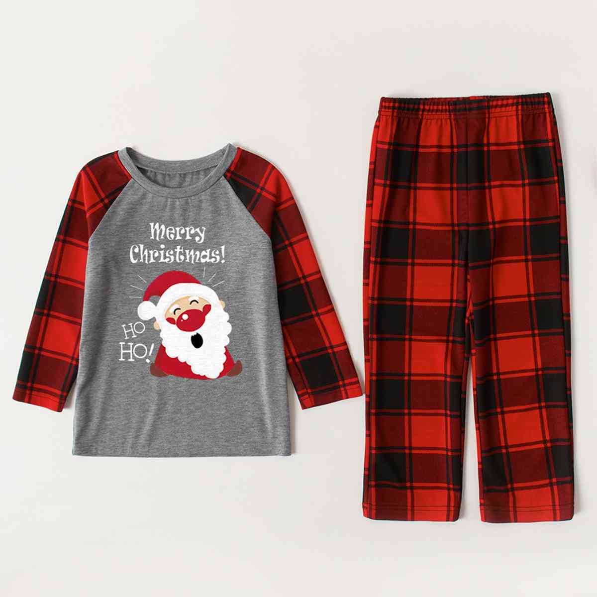 MERRY CHRISTMAS Graphic Top and Plaid Pants Set - Flyclothing LLC